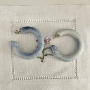 Anthropologie chunky marble hoops